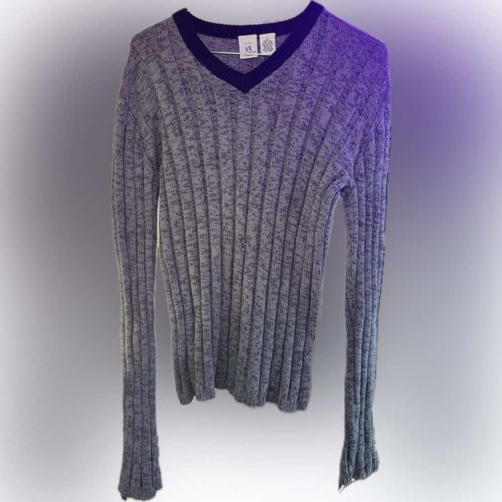 Armani Exchange Ribbed Knit Sweater - Gray